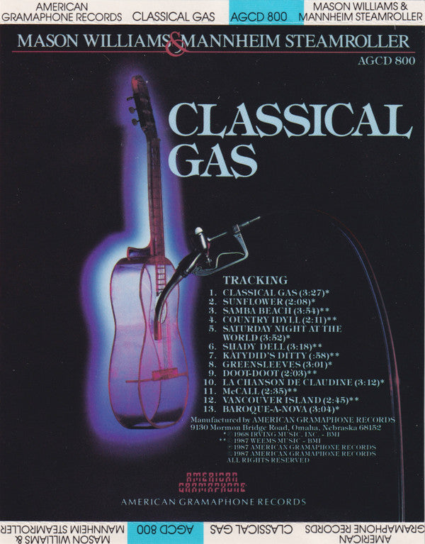 Mason Williams & Mannheim Steamroller : Classical Gas (CD, Album)