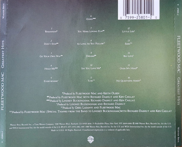 Fleetwood Mac : Greatest Hits (CD, Comp)