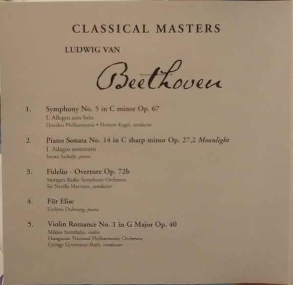 Ludwig van Beethoven - Classical Masters (CD) (VG) - Endless Media