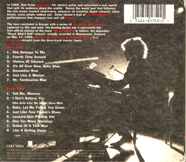 Bob Dylan : Live 1966 (The "Royal Albert Hall" Concert) (2xCD, Album, Sli)