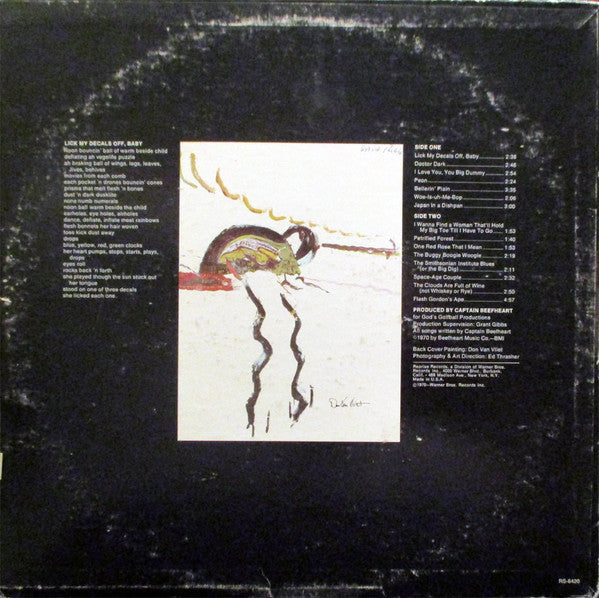 Captain Beefheart & The Magic Band : Lick My Decals Off, Baby (LP, Album, San)