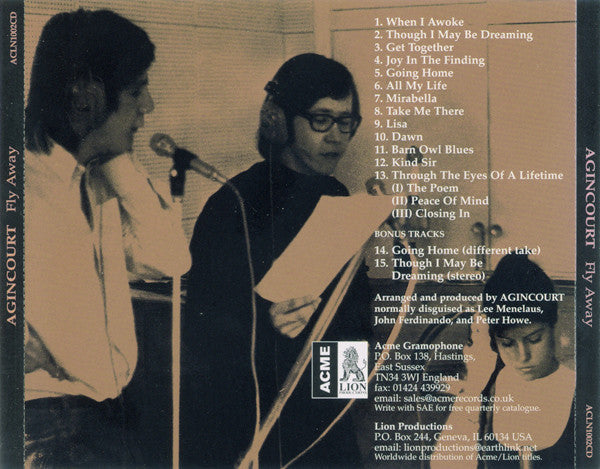 Agincourt : Fly Away (CD, Album, Mono, RE)