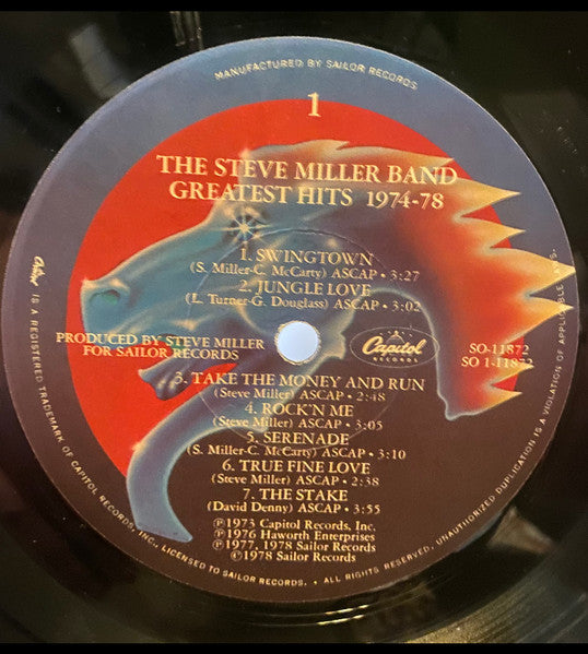 Steve Miller Band : Greatest Hits 1974-78 (LP, Comp, Los)