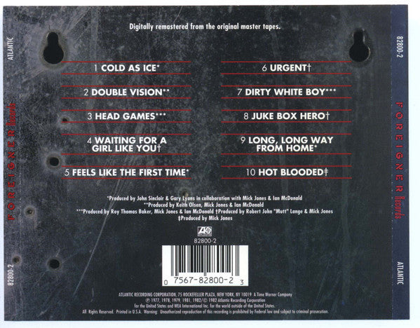 Foreigner : Records (CD, Comp, RE, RM)