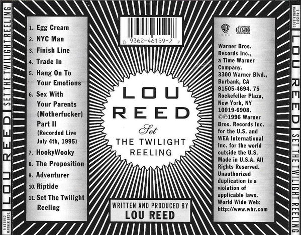 Lou Reed : Set The Twilight Reeling (CD, Album, Spe)
