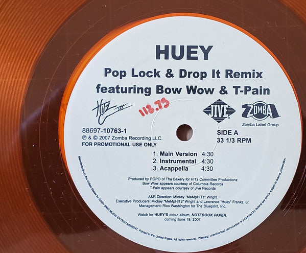 Huey  - Pop Lock & Drop It Remix (12") (VG+) - Endless Media