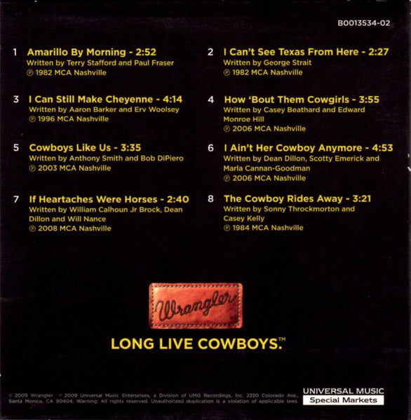 George Strait : Long Live Cowboys. (CD, Comp)