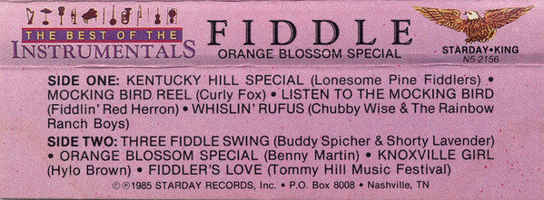 Various : The Best Of The Instrumentals: Fiddle (Best In Fiddlin' Ever) (Cass, Comp, Bei)