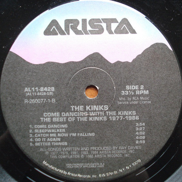 The Kinks : Come Dancing With The Kinks (The Best Of The Kinks 1977-1986) (2xLP, Comp, Club, RCA)