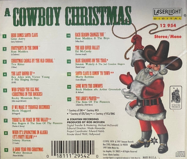 Various : A Cowboy Christmas: Carols By The Old Corral (CD, Comp, Mono)