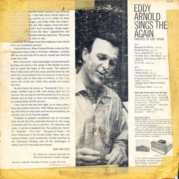 Eddy Arnold : Sings Them Again (LP, Album, Ind)