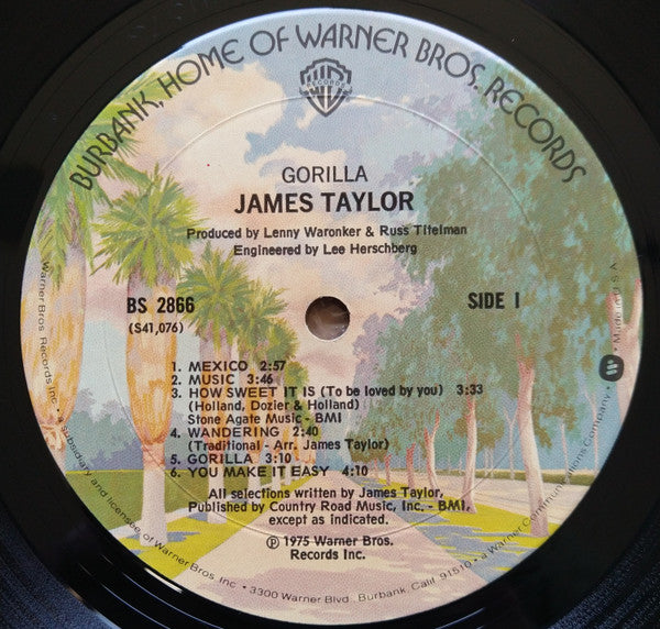 James Taylor (2) : Gorilla (LP, Album, Mon)