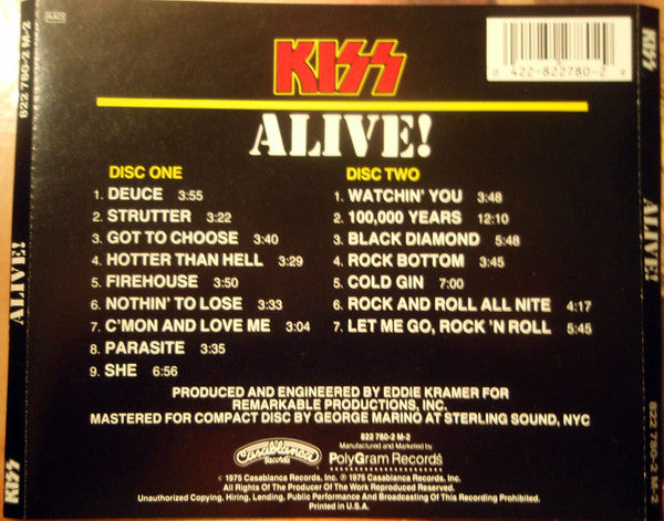 Kiss : Alive! (2xCD, Album, RE)
