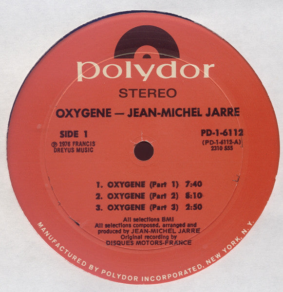 Jean-Michel Jarre - Oxygene (LP) (VG) - Endless Media