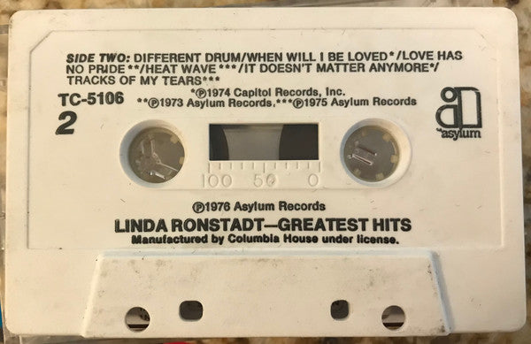 Linda Ronstadt : Greatest Hits (Cass, Comp, Club, RE)