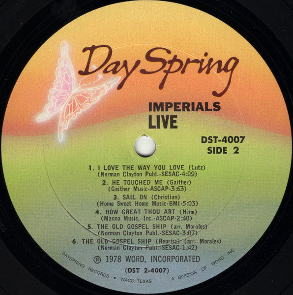 Imperials : Imperials Live (LP)