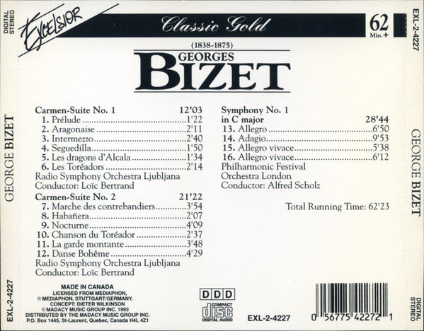 Georges Bizet : Carmen-Suite No. 1 / Carmen-Suite No. 2 / Symphony No. 1 In C Major (CD, Comp)