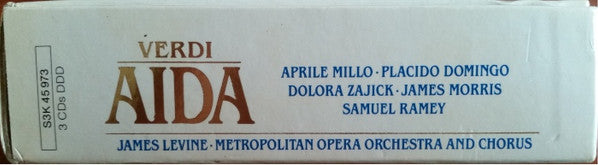 Giuseppe Verdi - Aprile Millo, Placido Domingo, Dolora Zajick, James Morris (5), Samuel Ramey, James Levine (2), The Metropolitan Opera House Orchestra And Metropolitan Opera Chorus : Aida (3xCD, Album + Box)