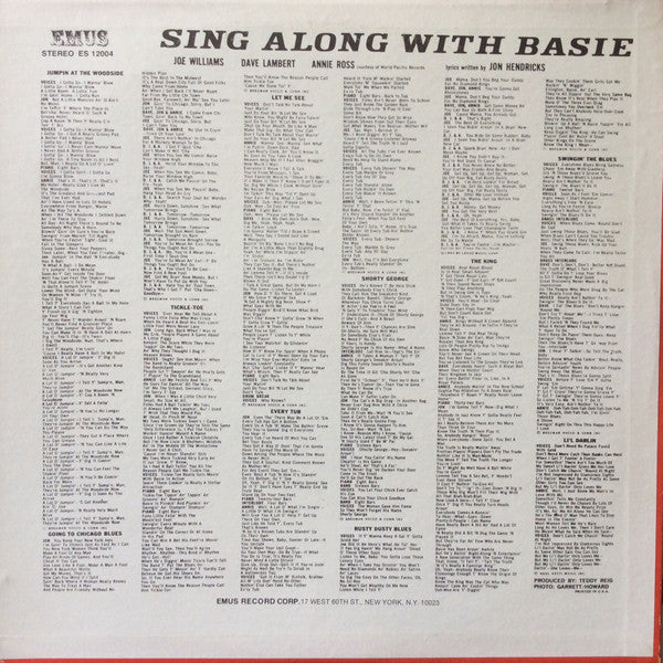 Joe Williams, Lambert, Hendricks & Ross, Count Basie Orchestra : Sing Along With Basie (LP, Album, RE)