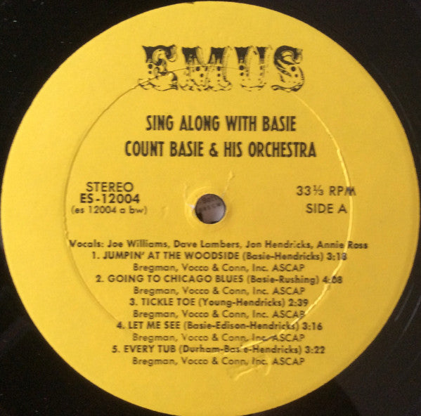 Joe Williams, Lambert, Hendricks & Ross, Count Basie Orchestra : Sing Along With Basie (LP, Album, RE)