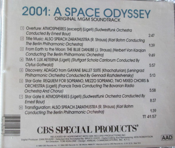Various : 2001: A Space Odyssey (Original MGM Soundtrack) (CD, Album, RE, RM)