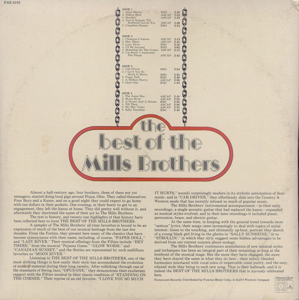 The Mills Brothers : The Best Of The Mills Brothers (2xLP, Comp, Mon)