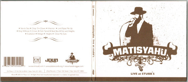 Matisyahu : Live At Stubb's (CD, Album, Dig)