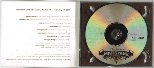 Matisyahu : Live At Stubb's (CD, Album, Dig)
