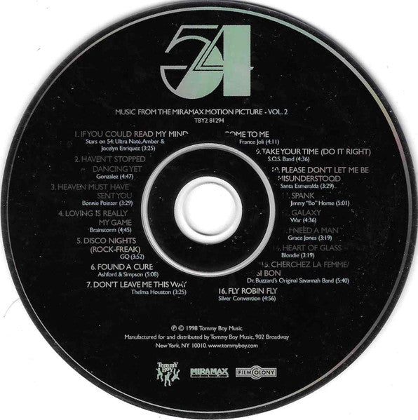 Various : 54 (Music From The Miramax Motion Picture - Volume 2) (CD, Comp, RE)