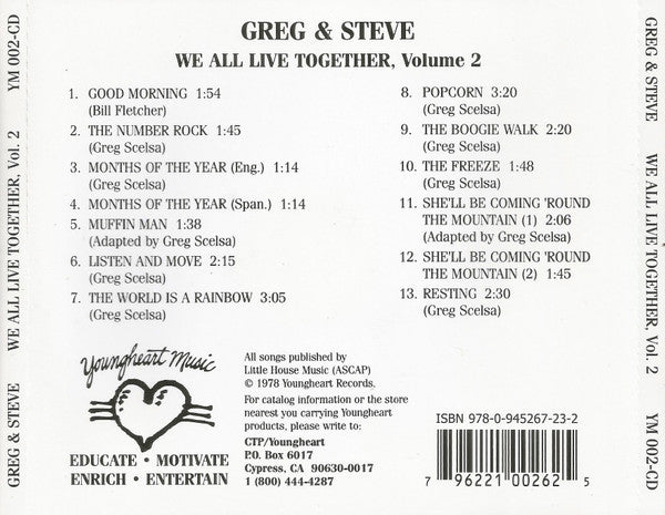 Greg And Steve : We All Live Together, Volume 2 (CD, Album, RE, RP)