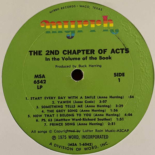 2nd Chapter Of Acts : In The Volume Of The Book (LP, Album)