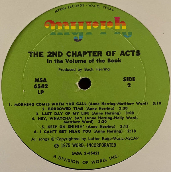 2nd Chapter Of Acts : In The Volume Of The Book (LP, Album)