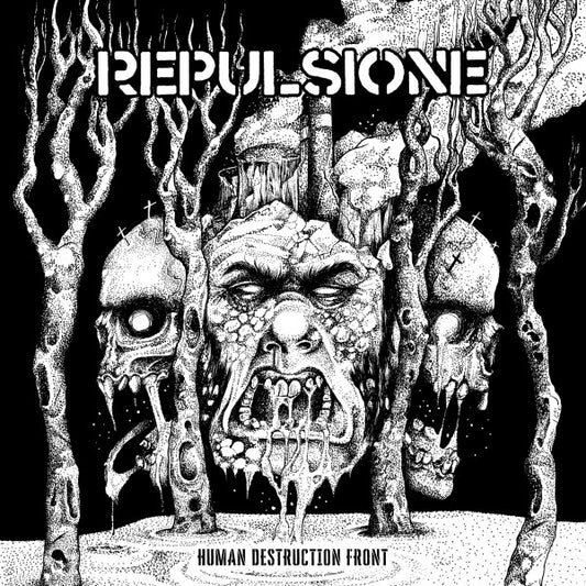 Repulsione : Human Destruction Front (LP, Album, Whi)