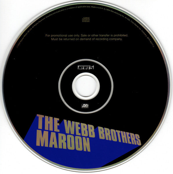 The Webb Brothers : Maroon (CD, Album, Promo)