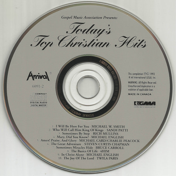 Various : Today's Top Christian Hits (CD, Comp, DAD)