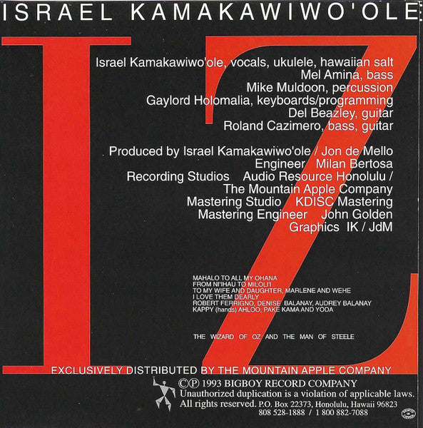 Israel Kamakawiwo'ole : Facing Future (CD, Album, RE)