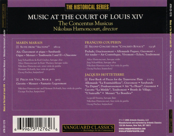 Marin Marais, François Couperin, Jacques Martin Hotteterre - Concentus Musicus Wien, Nikolaus Harnoncourt - Music At The Court Of Louis XIV (CD) (VG+) - Endless Media