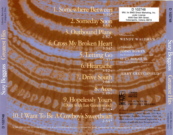 Suzy Bogguss : Greatest Hits (CD, Comp, Club, RM)