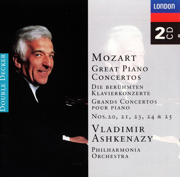 Wolfgang Amadeus Mozart, Vladimir Ashkenazy, Philharmonia Orchestra : Great Piano Concertos (Nos. 20, 21, 23, 24 & 25) (2xCD, Comp, RE)