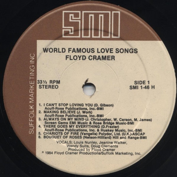 Floyd Cramer : World Famous Love Songs (LP, Album, Comp, Hau)