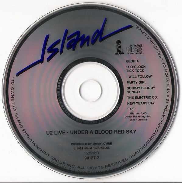 U2 : Live / Under A Blood Red Sky (CD, MiniAlbum, Club, BMG)