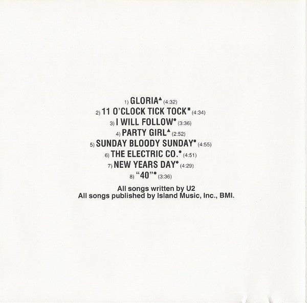 U2 : Live / Under A Blood Red Sky (CD, MiniAlbum, Club, BMG)