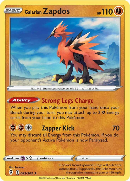 Galarian Zapdos [SWSH07 - 082/203] Pokemon Trading Card