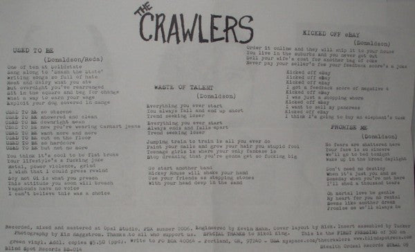 The Crawlers (2) : All My Punk Rock Children EP (7", EP, Num, Gre)