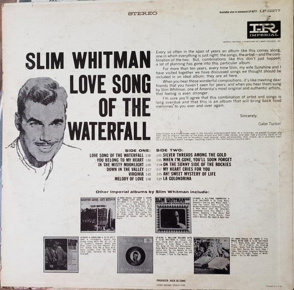 Slim Whitman : Love Song Of The Waterfall (LP)