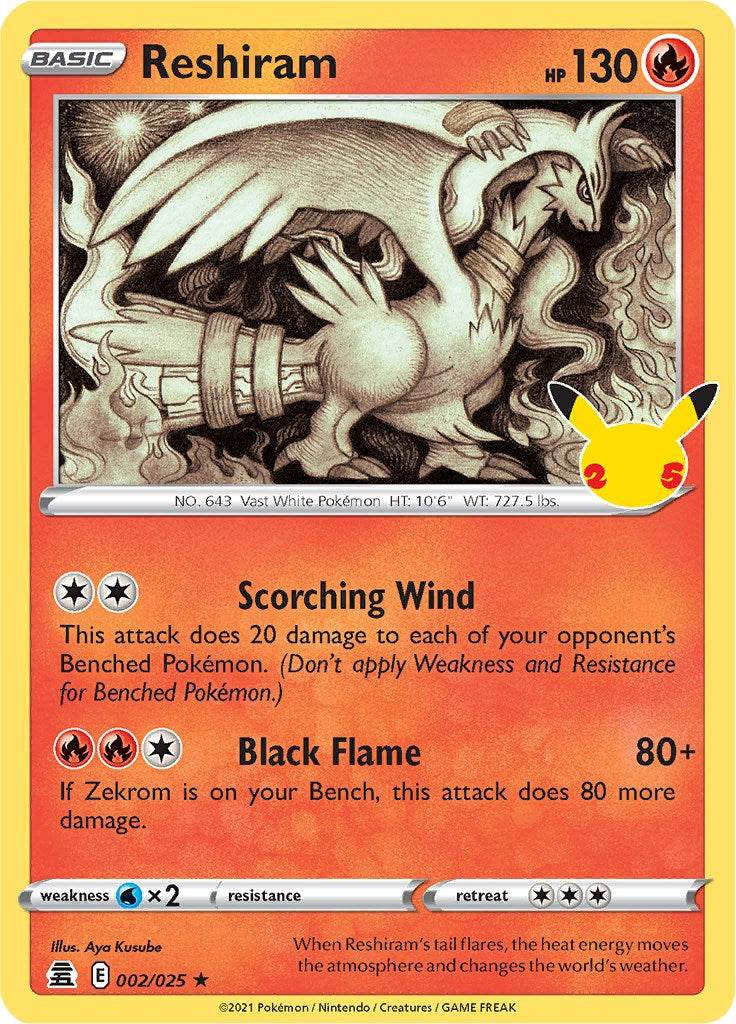 Reshiram [CLB - 002/025] Pokemon Trading Card