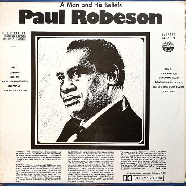 Paul Robeson : A Man And His Beliefs (LP, Album, Dol)