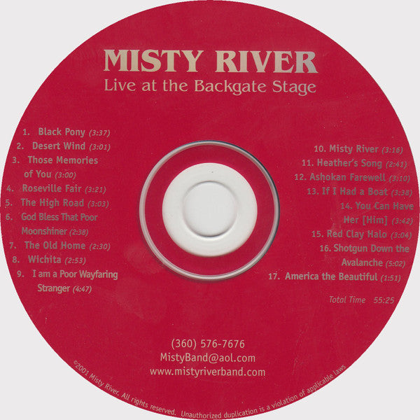 Misty River : Live At The Backgate Stage (CD, Album)