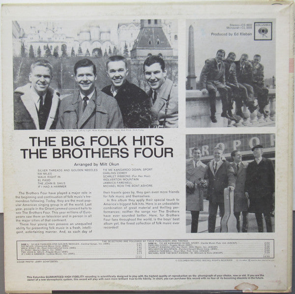 The Brothers Four : The Big Folk Hits (LP, Album, Mono, Pit)