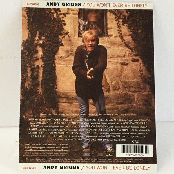 Andy Griggs : You Won't Ever Be Lonely (HDCD, Album, Club)